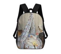 sinyumoney The Cradle by Monet Backpacks 3D Printed Kids School Backpack Outdoor Casual Daypack Fashion Casual Children Backpacks Cute Travel Bags 17inch