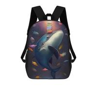 sinyumoney The Dancing Whale Backpack School Bag Lightweight Airport College Students Back Pack for Men, Women & Teenage Boys 17inch