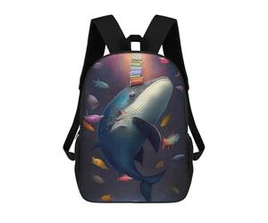 sinyumoney The Dancing Whale Backpack School Bag Lightweight Airport College Students Back Pack for Men, Women & Teenage Boys 17inch
