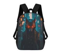 sinyumoney The Dark Fox Children's Backpacks 17inch School Backpack 3D Printed Bag Bookbag for Kids Travel Rucksacks Boy Girl Book Bags Kids School Bag