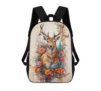 sinyumoney The Deer in The Flowers School Backpack Lightweight Airport College Students Back Pack- Perfect for Travel, Work And Daily Use 17inch