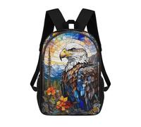 sinyumoney The Eagle Stained Glass Pa School Backpack Business Laptop Rucksack Bag Unisex Casual Daypack for Boys/Girls/Teenagers 17inch
