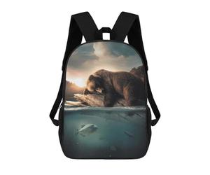sinyumoney The Floating Bear School Backpack Water Resistant Computer Rucksack- Perfect for Travel, Work And Daily Use 17inch
