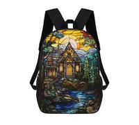 sinyumoney The Forest Home Backpacks Kids Student Schoolbag,3D Printed Backpacks,Elementary And Middle School Students Backpacks for Boys Girls 17inch