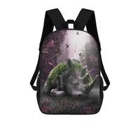 sinyumoney The Forgotten Rhino Backpacks Kids Student Schoolbag,3D Printed Backpacks,Elementary And Middle School Students Backpacks for Boys Girls 17inch