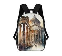sinyumoney The Forum Rome Watercolor Children's Backpacks School Backpack 3D Printed for Kids Travel Rucksacks Book Bags Kids 17inch School Bag