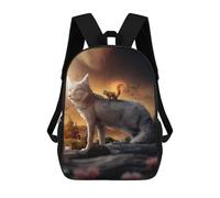 sinyumoney The Fox And The Squirrel Kids Backpacks,3D Personalized School Bookbags for Boys Girls Large Schoolbags Casual Daypack 17inch