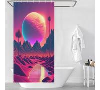 sinyumoney The Future That Never Was Anti-Mould Proof Resistant with Hooks Waterproof Fabric Bathroom Curtains Modern Art for Kids Women Men 35.43x70.87Inch（90x180cm）