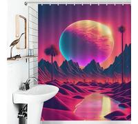sinyumoney The Future That Never Was Shower Curtains Mould Proof Thicken Durable Polyester Soft Fabric Hotel Shower Curtain for Bathroom 56.30x70.87Inch（143x180cm）
