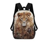 sinyumoney The Golden King Lion Backpack School Bag Lightweight Schoolbag Dayback Bookbag College for Girl, Teen Girls 17inch