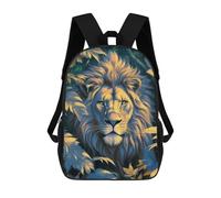 sinyumoney The Golden Lion School Backpack 3D Printed Children's 17inch Backpacks Bag Bookbag for Kids Boy Girl Book Bags Kids School Bag Travel Rucksacks