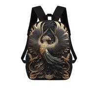 sinyumoney The Golden Phoenix Backpack School Daypacks Business Backpack Water Resistant Bookbag for Girls Boys Teenage 17inch
