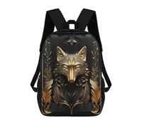 sinyumoney The Golden Wolf Ruler Children's 17 Inch School Backpack 3D Printed Anime Movies for Kids Travel Rucksacks Book Bags Kids School Bag