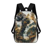 sinyumoney The Gorillas Verdant Reign Children's School Backpack 3D Printed for Kids Travel Rucksacks Book Bags for Boys Elementary School Students 17inch