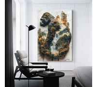 sinyumoney The Gorillas Verdant Reign Wall Prints for Living Room for Rustic Bath Decor Artwork 16x24inch(40x60cm)