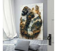 sinyumoney The Gorillas Verdant Reign Wall Prints for Living Room for Rustic Bath Decor Artwork 24x36inch(60x90cm)