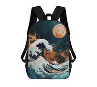 sinyumoney The Great Wave at Night Kids Backpack Girls 3D School Bags, Children's Rucksack Toddler Schoolbag,Casual Daypacks Fashion Bookbag Bag 17inch