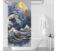 sinyumoney The Great Wave Kanagawa Inspired Art Hilarious Bath Curtain Quick Drying Proof Resistant Shower Curtain Waterproof Mould for Home Bathroom Toile Hotel Decor 35.43x70.87Inch（90x180cm）