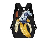 sinyumoney The Great Wave of Banana School Backpack Business Laptop Rucksack Bag Unisex Casual Daypack for Men/Women 17inch