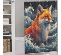 sinyumoney The Guardian of The Shore Hilarious Bath Curtain Washable Waterproof Cloth Fabric Shower Curtain Waterproof Mould for Bathtub Shower Stall 56.30x70.87Inch（143x180cm）