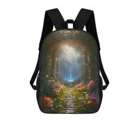 sinyumoney The Hidden Waterfall Backpacks Kids Student Schoolbag 3D Printed Backpacks Elementary And Middle School Students Backpacks for Boys Girls 17inch