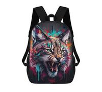 sinyumoney The Honesty Lynx Children's School Backpack Fashion Casual Children's Backpacks 3D Printed School Bags Boy Large Backpack 17inch