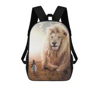 sinyumoney The Huge White Lion Backpack School Bag Lightweight Airport College Students Back Pack for Men, Women & Teenage Boys 17inch