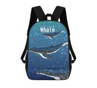 sinyumoney The Humpback Whales Backpacks Kids School Backpack School Bag 3D Printed Fashion School Bags for Boys Elementary And Middle School Students 17inch