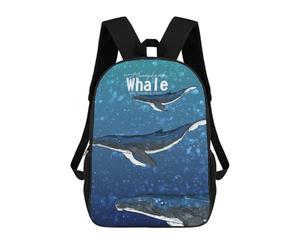 sinyumoney The Humpback Whales Children's School Backpack 3D Printed for Kids Travel Rucksacks Book Bags Kids School Bag 17inch