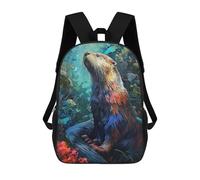 sinyumoney The Hunting Otter Children's School Backpack 3D Printed for Kids Travel Rucksacks Book Bags for Boys Elementary School Students 17inch