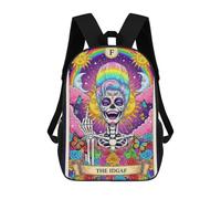 sinyumoney The IDGAF Tarot Card Illustration School Backpack School Bags for Girls Boys Backpack with Pocket Fashion School Bag Kids Backpack 17inch