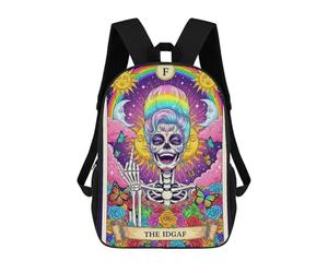 sinyumoney The IDGAF Tarot Card Illustration School Backpack School Bags for Girls Boys Backpack with Pocket Fashion School Bag Kids Backpack 17inch