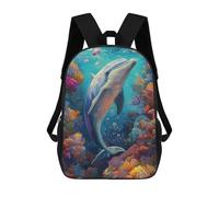 sinyumoney The Jumping Dolphin School Backpack Lightweight Schoolbag Dayback Bookbag College for Teenage Girls Boys Women Men 17inch