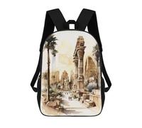 sinyumoney The Karnak Temple Egypt Backpack 3D Printed Children's School Backpack for Kids High Capacity Travel Rucksacks Book Bags Kids School Bag Back Pack 17inch