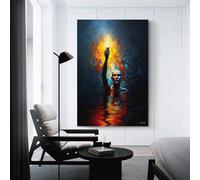 sinyumoney The Keeper Beneath The Flood - The Hand That Held The Flame Painting Kitchen Canvas Wall Art Picture Artwork for Living Room Decorative 24x36inch(60x90cm) Decor for Bedroom Home Decoration