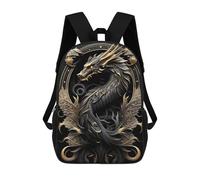 sinyumoney The King Dragon Emperor 17 Inch Backpack School Bag Rucksack for Girls Boys Large Capacity Kids Back Pack Lightweight School Bags for Children Students