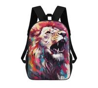 sinyumoney The Kings Roar Backpack Kids School Backpack School Bag 3D Printed Fashion School Bag for Boys Elementary And Middle School Student 17inch