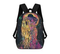 sinyumoney The Kiss Celestial Fantasy Art Nouveau Children's School Backpack 3D Printed for Kids Travel Rucksacks Book Bags Kids School Bag 17inch