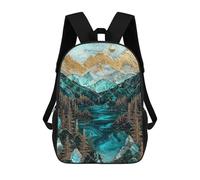 sinyumoney The Lakes Golden Secret Backpack School Lightweight Casual Daypack School Backpacks for Men, Women & Teenage Boys 17inch