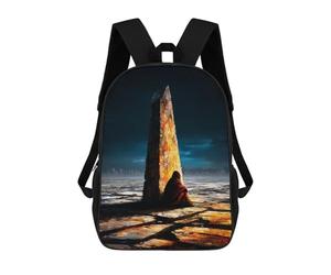 sinyumoney The Last Pillar of Light - The One Who Stayed Behind Backpacks Kids School Backpack School Bag 3D Printed School Bag for Boys Elementary And Middle School Students 17inch