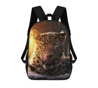 sinyumoney The Leopard Cub Rucksacks 3D Printed Children 17inch Backpacks Fashion Casual Daypack Travel Bags Outdoor Casual Daypack for Boy And Girl