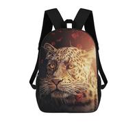 sinyumoney The Leopard with The Rose Children's Backpack, Schoolbag Large Capacity Students Bookbag Rucksack Knapsack for Boys Girls Adults Teen 17inch