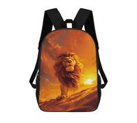 sinyumoney The Lion Beautiful Twiligh Kids School Backpack School Bag 3D Printed School Bag for Boys Elementary And Middle School Students 17inch