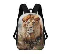 sinyumoney The Lion Stare School Backpack Lightweight Casual Daypack School Backpacks for Boys/Girls/Teenagers 17inch
