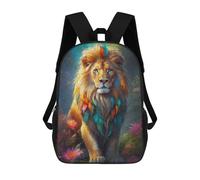 sinyumoney The Lions Mane 3D Printed 17inch Kids School Backpack School Bag Fashion Rucksacks for Boys Elementary And Middle School Students