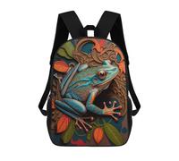 sinyumoney The Little Jumping Frog School Backpack for Girls 17inch Casual Daypack Lightweight Rucksack Boy Girl Backpack for Middle School Students