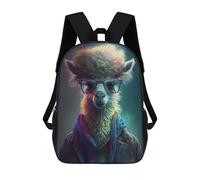 sinyumoney The Llama Backpacks Kids School Backpack School Bag 3D Printed School Bag for Boys Elementary And Middle School Students 17inch