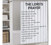 sinyumoney THE LORDS PRAYER WHITE Anti-Mould Proof Resistant with Hooks Waterproof Fabric Modern Fabric Bathroom Decor Set for Travel Trailer 56.30x70.87Inch（143x180cm）