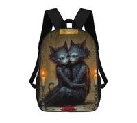 sinyumoney The Lovers - Cat Tarot Card Backpack School Water Resistant Travel Backpack Computer Bag for School/Work/Travel 17inch