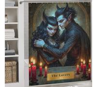 sinyumoney The Lovers - Fantasy Couple Tarot Daily Household Stylish Washable Shower Curtain for Bathroom for Bathroom with Hooks 69.69x70.87Inch（177x180cm）